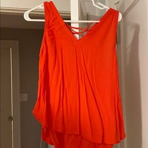 Red rayon tank top, great condition size M